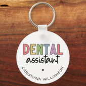 Individuelle Name Dental Assistant Geschenk Schlüsselanhänger (Vorderseite)