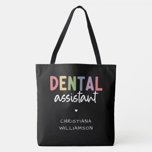 Individuelle Name Dental Assistant Geschenk Tasche (Vorderseite)