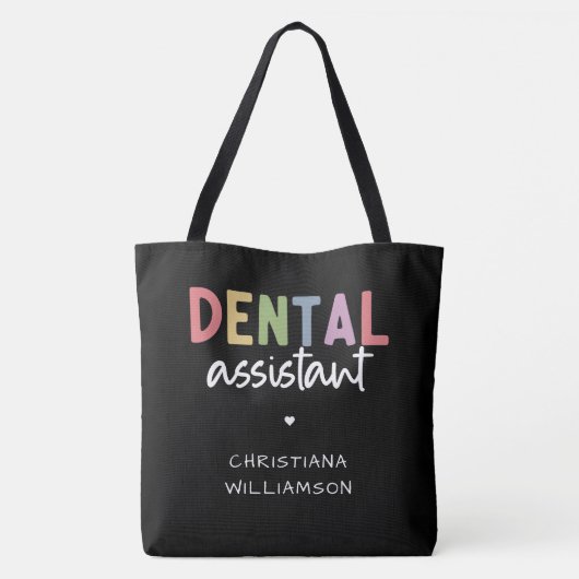 Individuelle Name Dental Assistant Geschenk  Tasche (Rückseite)