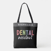 Individuelle Name Dental Assistant Geschenk Tasche (Rückseite)