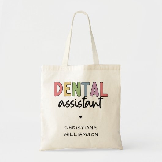 Individuelle Name Dental Assistant Geschenk Tragetasche (Vorne)