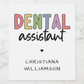 Individuelle Name Dental Assistant Geschenk Weinetikett (Einzelnes Label)