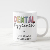 Individuelle Name Dental Hygienist RDH Geschenke Jumbo-Tasse (Rechts)