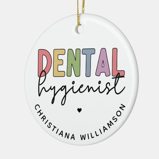 Individuelle Name Dental Hygienist RDH Geschenke Keramik Ornament (Links)