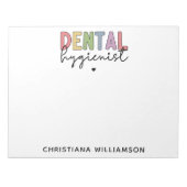 Individuelle Name Dental Hygienist RDH Geschenke Notizblock (Vorderseite)