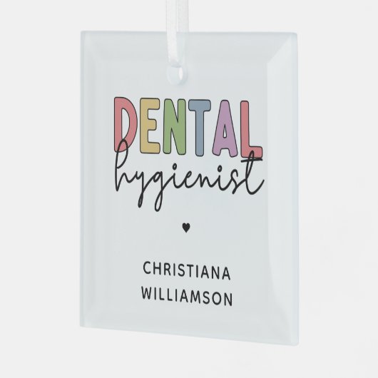Individuelle Name Dental Hygienist RDH Geschenke Ornament Aus Glas (Vorderseite links)
