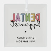 Individuelle Name Dental Hygienist RDH Geschenke Ornament Aus Glas (Rückseite)