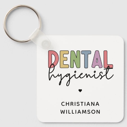 Individuelle Name Dental Hygienist RDH Geschenke Schlüsselanhänger (Vorderseite)