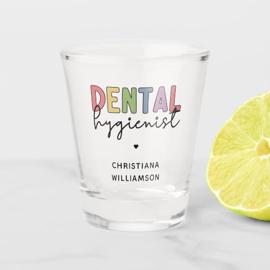 Individuelle Name Dental Hygienist RDH Geschenke Schnapsglas (Vorderseite)