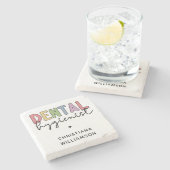 Individuelle Name Dental Hygienist RDH Geschenke Steinuntersetzer (Seitenansicht)