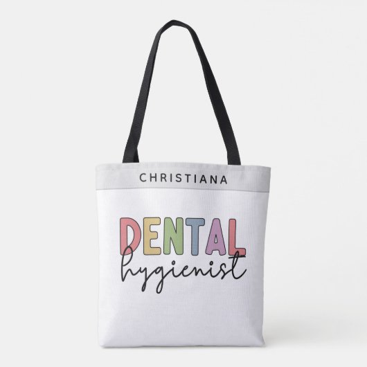 Individuelle Name Dental Hygienist RDH Geschenke  Tasche (Rückseite)