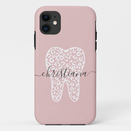 Individuelle Name Dental Leopard Druckkabine Case-Mate iPhone Hülle (Rückseite)