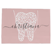 Individuelle Name Dental Leopard Druckkabine Große Geschenktüte (Rückseite)