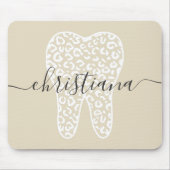 Individuelle Name Dental Leopard Druckkabine Mousepad (Vorne)
