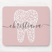 Individuelle Name Dental Leopard Druckkabine Mousepad (Vorne)