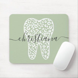 Individuelle Name Dental Leopard Druckkabine Mousepad