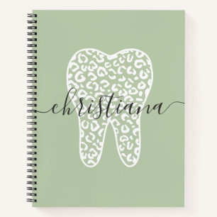 Individuelle Name Dental Leopard Druckkabine Notizblock