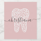 Individuelle Name Dental Leopard Druckkabine Weinetikett (Einzelnes Label)