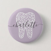 Individuelle Name Dental Leopard Druckzimmergesche Button (Vorderseite)