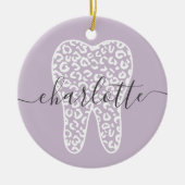 Individuelle Name Dental Leopard Druckzimmergesche Keramik Ornament (Vorne)