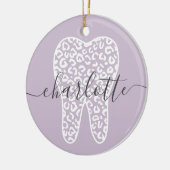 Individuelle Name Dental Leopard Druckzimmergesche Keramik Ornament (Links)