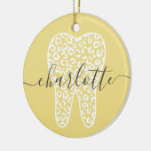 Individuelle Name Dental Leopard Druckzimmergesche Keramik Ornament (Links)