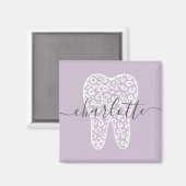 Individuelle Name Dental Leopard Druckzimmergesche Magnet (Vorderseite/Rückseite)