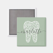 Individuelle Name Dental Leopard Druckzimmergesche Magnet (Vorderseite/Rückseite)