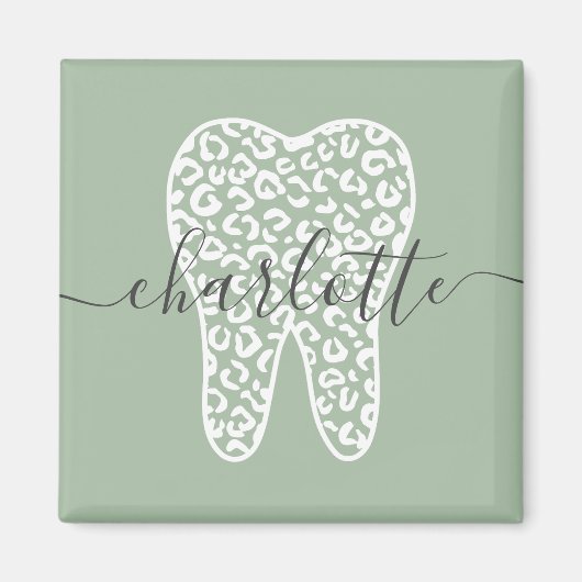 Individuelle Name Dental Leopard Druckzimmergesche Magnet (Vorne)