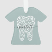 Individuelle Name Dental Leopard Druckzimmergesche Ornament (Rückseite)