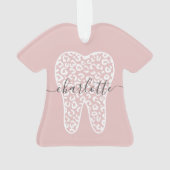 Individuelle Name Dental Leopard Druckzimmergesche Ornament (Rückseite)