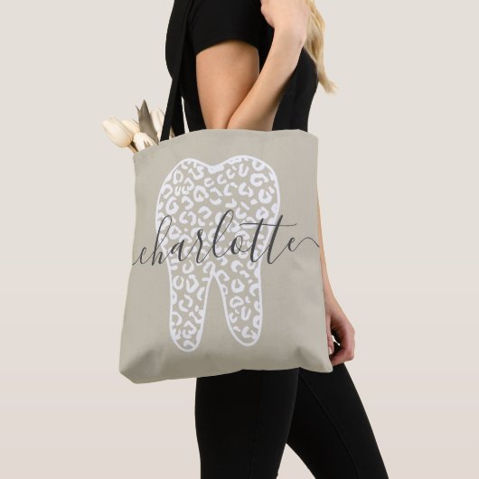 Individuelle Name Dental Leopard Druckzimmergesche Tasche (Von Nahem)