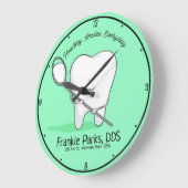 Individuelle Name Dentist Office Tooth Gesundes Lä Große Wanduhr (Winkel)