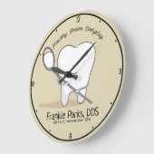 Individuelle Name Dentist Office Tooth Gesundes Lä Große Wanduhr (Winkel)