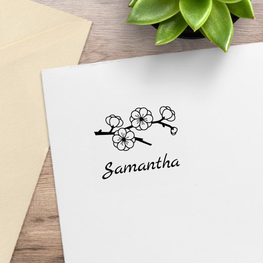 Individuelle Name der blühenden Zweigstelle 1x1 Gummistempel