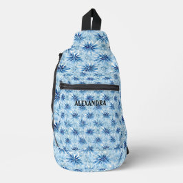 Individuelle Name der Blume mit blauer Gefärbte Kr Crossbody Bag