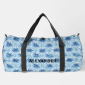 Individuelle Name der Blume mit blauer Gefärbte Kr Duffle Bag (Rückseite)