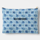 Individuelle Name der Blume mit blauer Gefärbte Kr Zubehörtasche (Rückseite)