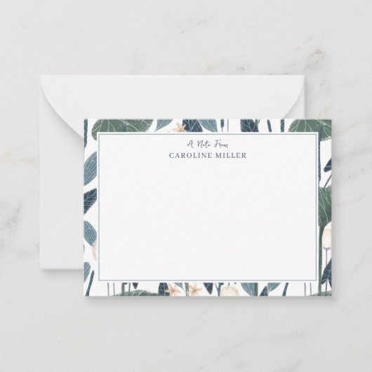 Individuelle Name der botanischen Illustration Mitteilungskarte (Vorderseite)