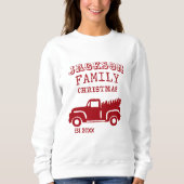 Individuelle Name der Familienfarm Truck Weihnacht Sweatshirt (Vorderseite)