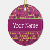 Individuelle Name der farbigen Dreiecke Keramik Ornament (Links)