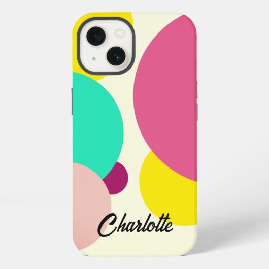 Individuelle Name der farbigen Kreise iPhone Hülle (Rückseite)