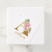 Individuelle Name der floralen Monogramm-Initial-b Geschenkanhänger (Beispiel)