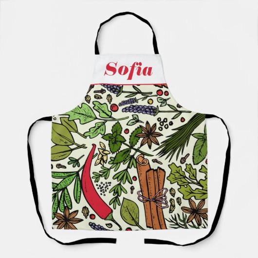 Individuelle Name der Gewürzmuster Schürze (Vorderseite)