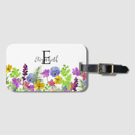 Individuelle Name der hübschen Wildblumen und Mono Gepäckanhänger