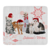 Individuelle Name der Katzen in Rot und Rosa Schneidebrett (Vorderseite)