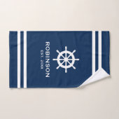 Individuelle Name der Nautischen Marine, blau-weiß Badhandtuch Set (Handtuch)