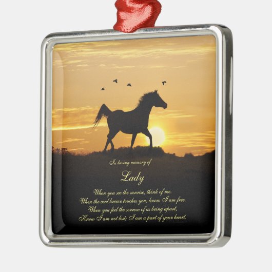 Individuelle Name der PferdeMemorial Ornament Aus Metall (Links)