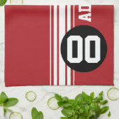 Individuelle Name der roten schwarzen Streifen Küchentuch (Gefaltet)