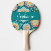 Individuelle Name der Sommerblumenmuster Tischtennis Schläger (Vorderseite)